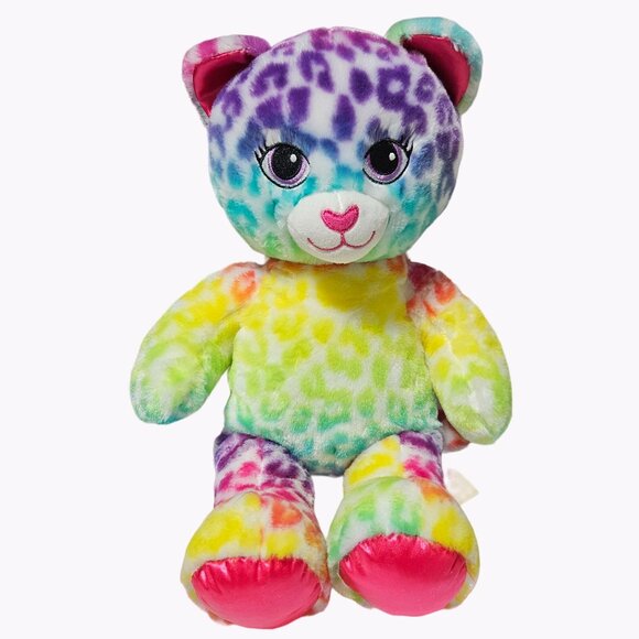 Build A Bear Leopard Print Rainbow 17 Inch Teddy Plush Stuffed Animal Toy - Picture 1 of 8